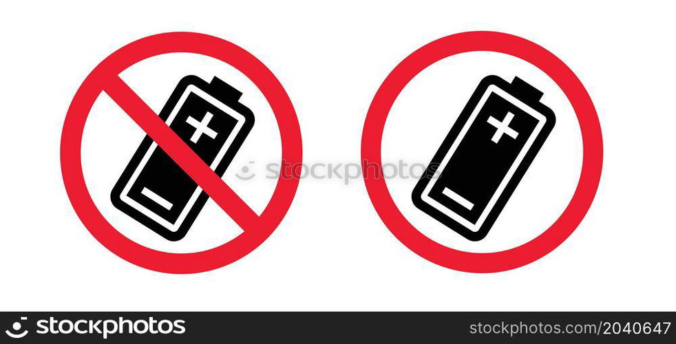 Do not throw batteries in trush. No battery icon or logo. Forbidden