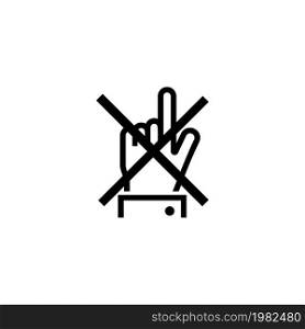 Do Not Touch Finger. Flat Vector Icon illustration. Simple black symbol on white background. Do Not Touch Finger sign design template for web and mobile UI element. Do Not Touch Finger Flat Vector Icon