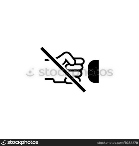 Do Not Touch. Flat Vector Icon. Simple black symbol on white background. Do Not Touch Flat Vector Icon