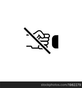 Do Not Touch. Flat Vector Icon. Simple black symbol on white background. Do Not Touch Flat Vector Icon
