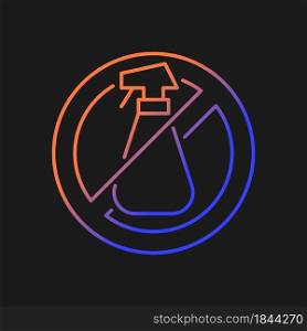 Do not use cleaning agents gradient vector manual label icon for dark theme. Thin line color symbol. Modern style pictogram. Vector isolated outline drawing for product use instructions. Do not use cleaning agents gradient vector manual label icon for dark theme