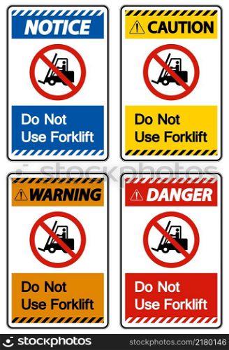 Do Not Use Forklift Sign On White Background