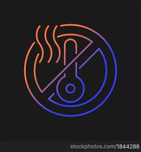 Do not use when it is hot gradient vector manual label icon for dark theme. Thin line color symbol. Modern style pictogram. Vector isolated outline drawing for product use instructions. Do not use when it is hot gradient vector manual label icon for dark theme