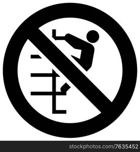 Do not walk down stairs or No climb up forbidden sign, modern round sticker