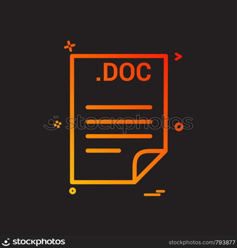 DOC application download file files format icon vector design