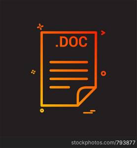 DOC application download file files format icon vector design