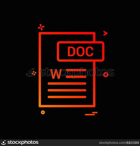 Doc document fileformat icon vector design