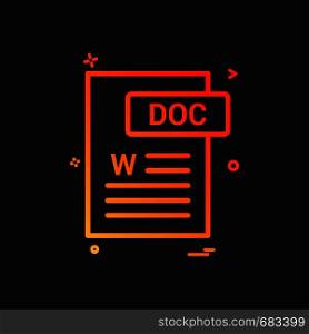 Doc document fileformat icon vector design