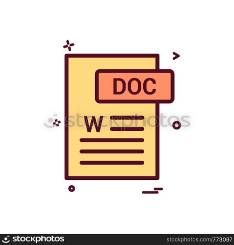 Doc document fileformat icon vector design