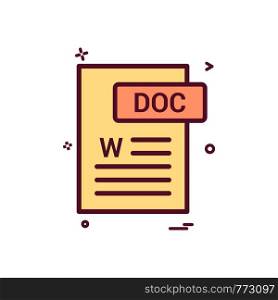 Doc document fileformat icon vector design