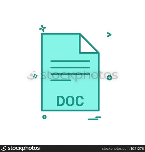 doc file file extension file format icon vector design