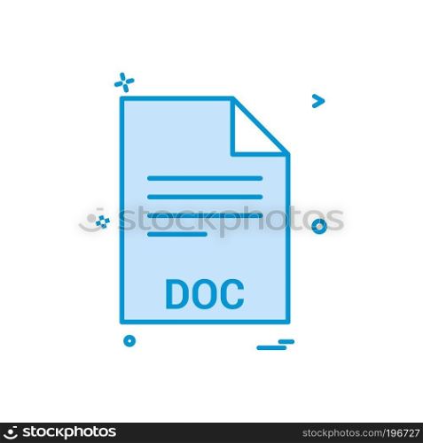 doc file file extension file format icon vector design