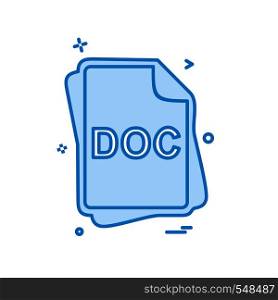 DOC file type icon design vector
