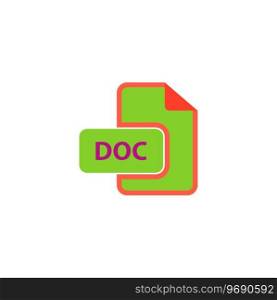 DOC Icon Vector. Flat color symbol. DOC Icon Vector