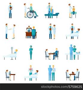Doctor and nurses characters set hospital and clinic professional staff in uniform isolated vector illustration. Doctor And Nurses Set