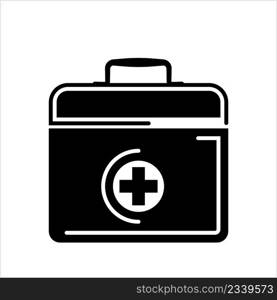 Doctor Bag Icon, First Aid Box Icon Vector Art Illustration