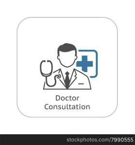 Doctor Consultation Icon. Flat Design. Isolated Illustration.. Doctor Consultation Icon. Flat Design.