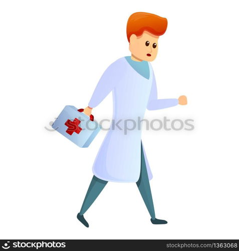 Doctor first aid kit icon. Cartoon of doctor first aid kit vector icon for web design isolated on white background. Doctor first aid kit icon, cartoon style