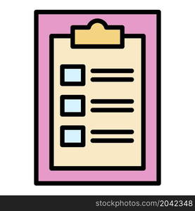 Doctor form icon. Outline doctor form vector icon color flat isolated. Doctor form icon color outline vector