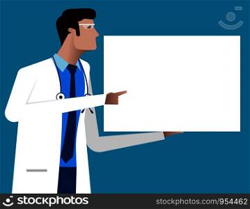 Doctor giving advice, Character cartoon of hospital workers. Concept medical vector illustration
