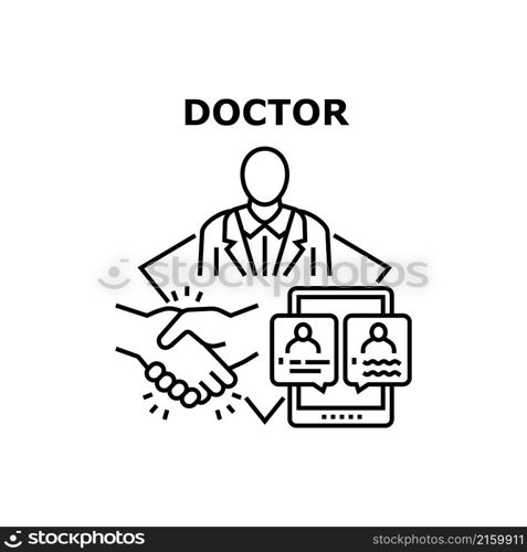 Doctor hospital health. Medicine care. Stethoscope nurse. Clinic physician. Medical patient vector concept black illustration. Doctor icon vector illustration