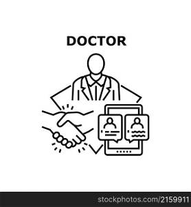 Doctor hospital health. Medicine care. Stethoscope nurse. Clinic physician. Medical patient vector concept black illustration. Doctor icon vector illustration