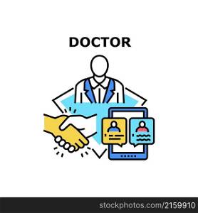 Doctor hospital health. Medicine care. Stethoscope nurse. Clinic physician. Medical patient vector concept color illustration. Doctor icon vector illustration