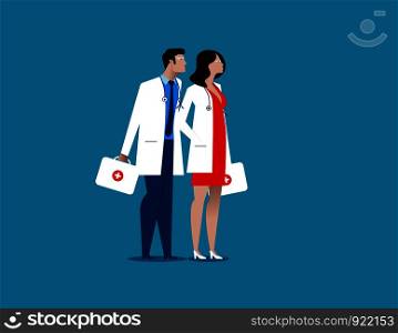 Doctor hospital workers. Concept medical vector illustration. Character cartoon