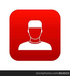 Doctor icon digital red for any design isolated on white vector illustration. Doctor icon digital red
