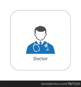 Doctor Icon. Flat Design. Isolated Illustration. Two color.. Doctor Icon. Flat Design.