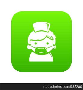 Doctor icon green vector isolated on white background. Doctor icon green vector