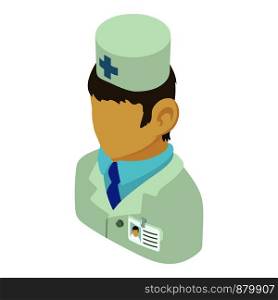 Doctor man asian icon. Isometric illustration of doctor man asian vector icon for web. Doctor man asian icon, isometric 3d style