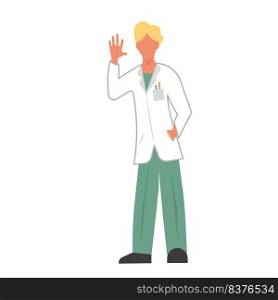 Doctor man vector hospital medicine nurse. Uniform profession cartoon and specialist surgeon character. Physician occupation treatment and human worker portrait. Smiling standing practitioner