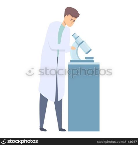 Doctor microscope icon cartoon vector. Lab research. Medical chemistry. Doctor microscope icon cartoon vector. Lab research