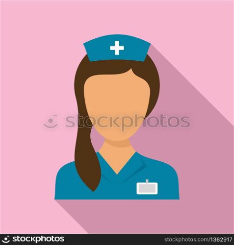 Doctor nurse icon. Flat illustration of doctor nurse vector icon for web design. Doctor nurse icon, flat style