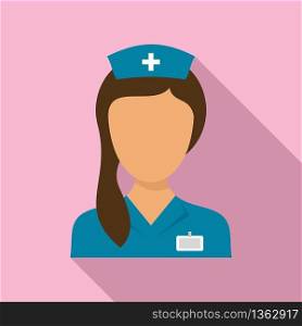 Doctor nurse icon. Flat illustration of doctor nurse vector icon for web design. Doctor nurse icon, flat style