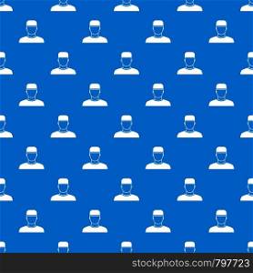 Doctor pattern repeat seamless in blue color for any design. Vector geometric illustration. Doctor pattern seamless blue