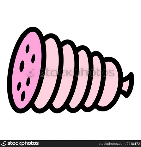 Doctor sausage icon. Outline doctor sausage vector icon color flat isolated. Doctor sausage icon color outline vector