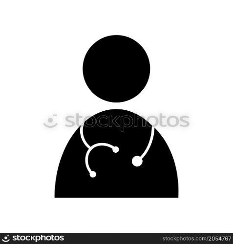 Doctor silhouette icon. Stethoscope sign. Health care concept. Anonymous avatar. Vector illustration. Stock image. EPS 10.. Doctor silhouette icon. Stethoscope sign. Health care concept. Anonymous avatar. Vector illustration. Stock image.