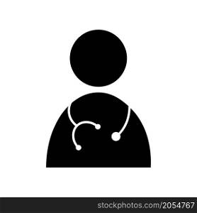 Doctor silhouette icon. Stethoscope sign. Health care concept. Anonymous avatar. Vector illustration. Stock image. EPS 10.. Doctor silhouette icon. Stethoscope sign. Health care concept. Anonymous avatar. Vector illustration. Stock image.