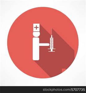 Doctor with syringe icon Flat modern style vector illustration