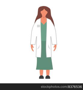 Doctor woman vector hospital medicine nurse. Uniform profession cartoon and specialist surgeon character. Physician occupation treatment and human worker portrait. Smiling standing practitioner