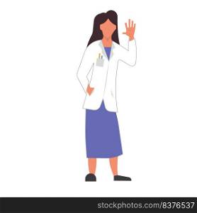 Doctor woman vector hospital medicine nurse. Uniform profession cartoon and specialist surgeon character. Physician occupation treatment and human worker portrait. Smiling standing practitioner
