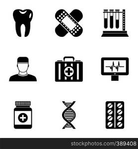 Doctoral icons set. Simple illustration of 9 doctoral vector icons for web. Doctoral icons set, simple style