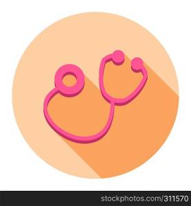 Doctors stethoscope for medical concept in flat style vector design