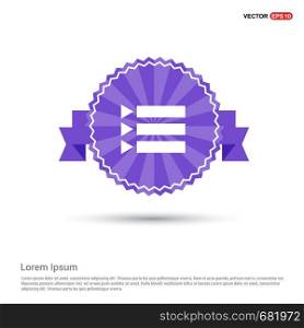 Document align icon - Purple Ribbon banner