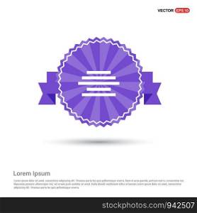 Document align icon - Purple Ribbon banner
