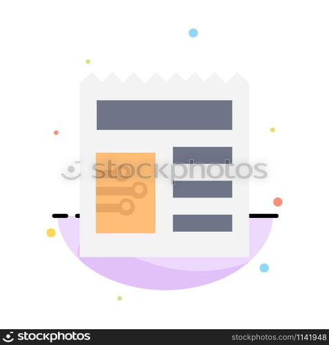 Document, Basic, Ui Abstract Flat Color Icon Template