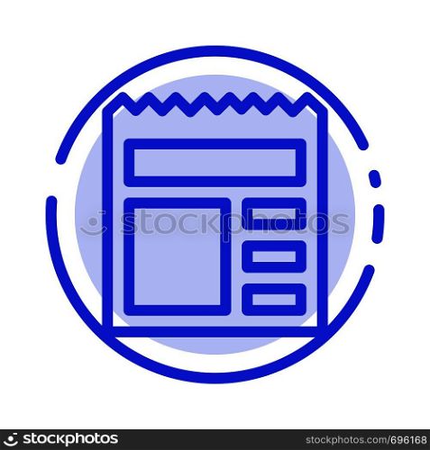Document, Basic, Ui, Bank Blue Dotted Line Line Icon