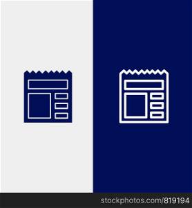 Document, Basic, Ui, Bank Line and Glyph Solid icon Blue banner Line and Glyph Solid icon Blue banner